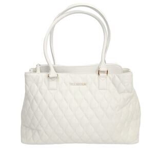 Vera Bradley Emma Satchel Quilted Leather Shoulder Bag White Pebble Leather NWOT